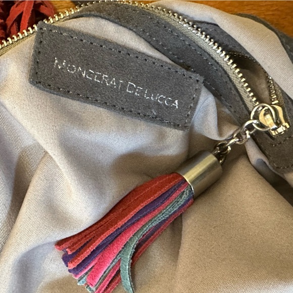 NWOT Monserat De Lucca Leather Bucket Bag w/ Bright Tassels - Anthro Exclusive - Picture 7 of 7